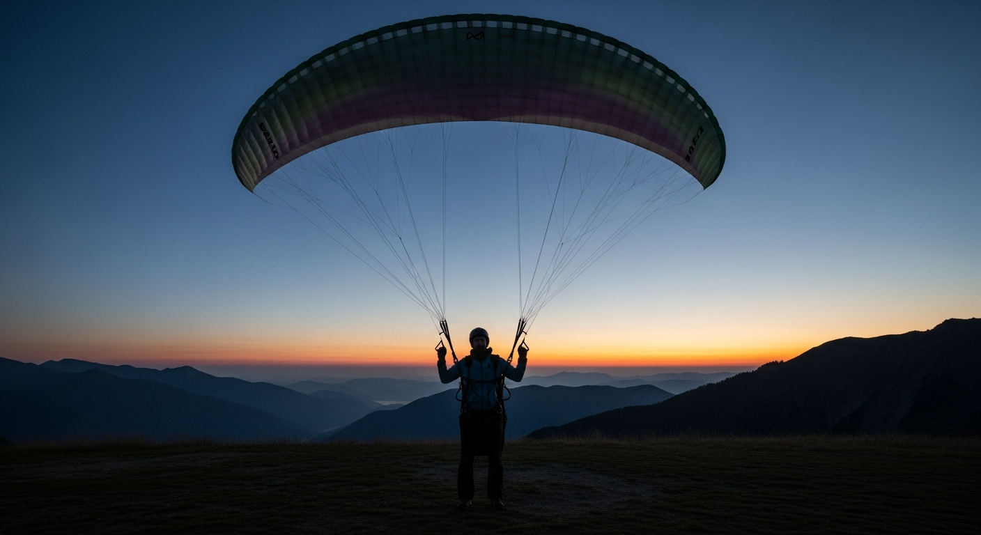 Site de décollage parapente en montagne avec vue exceptionnelle