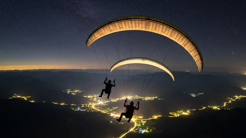 Pilote de parapente expert en vol avec technique parfaite