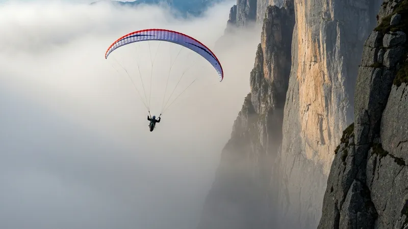 Atterrissage en parapente sur terrain d'atterrissage homologué