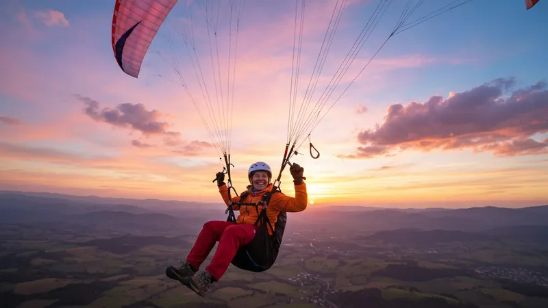 Moniteur de parapente préparant l'équipement pour un vol tandem
